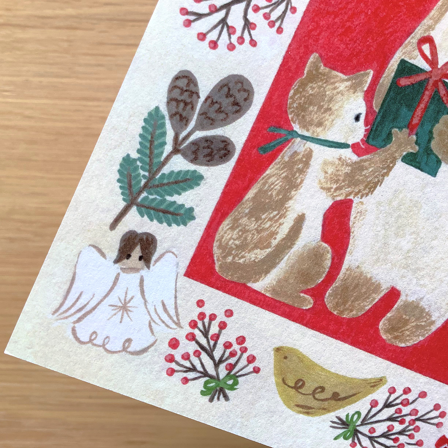 ポストカード 絵本の中のねこ(#new12 親子猫のクリスマス) - 画像 (4)